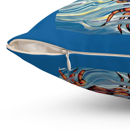 Playful Waves and Fashion Follies Spun Polyester Square Pillow