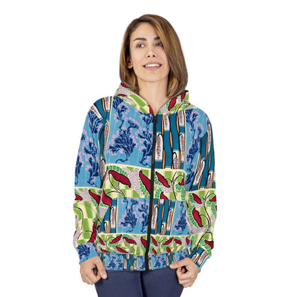 Floral Pattern by Emile-Alain Séguy Zip Hoodie (AOP)