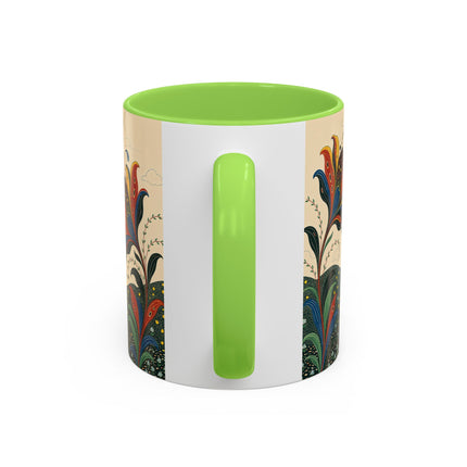 🌺🦋 The Enchanted Floral Voyage Colorful Mug – Art Deco Botanical Whimsy