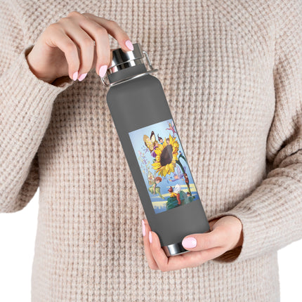 Sunflower Fairies by Margaret Tarrant Copper Vacuum Insulated Bottle, 22 oz