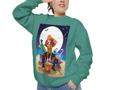 Moonlit Pirate Halloween Unisex Garment-Dyed Sweatshirt
