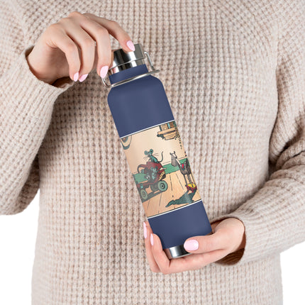 Mischievous Mice on Wheels Copper Vacuum Insulated Bottle, 22 oz