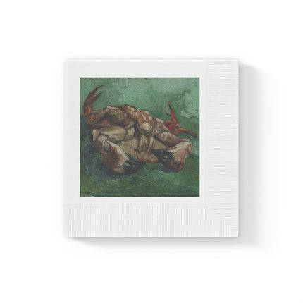 Crab on its Back by Vincent Van Gogh White Coined Napkins
