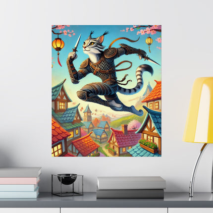 🌸🐾 Springbound Sentinel Matte Vertical Poster – Grace, Vigilance & Springtime Adventure