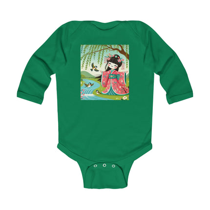 Sparrow Dance Geisha Fairy Infant Long Sleeve Bodysuit