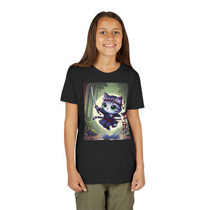 Moonlit Samurai Kitty Youth Short Sleeve Tee