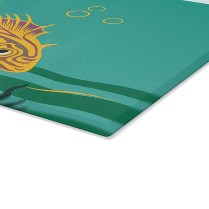 Golden Serenity Glass Cutting Board