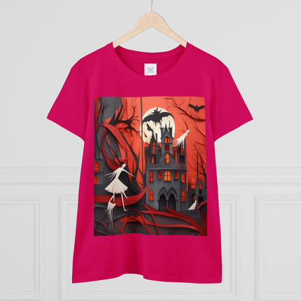Halloween Night Scene Women's Midweight Cotton Tee