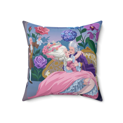 🌹💜 The Secret Embrace Square Pillow – Art Deco Floral Romance