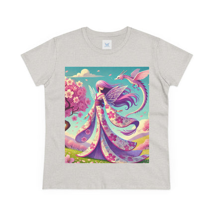 Petals in the Wind: The Kimono Fairy and the Sky Dragon Cotton Tee
