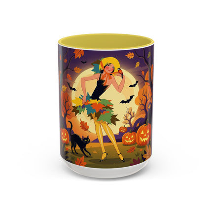 🌕🍂 Autumn Song Beneath The Harvest Moon Colorful Mug – Whimsical Halloween Charm