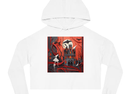 Halloween Night Scene Women’s Cropped Hooded Sweatshirt