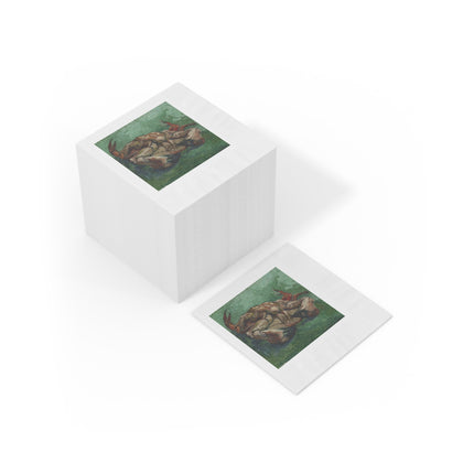 Crab on its Back by Vincent Van Gogh White Coined Napkins