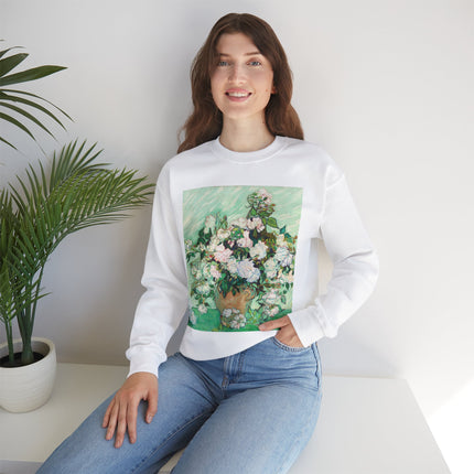 Roses by Vincent Van Gogh Heavy Blend™ Crewneck Sweatshirt