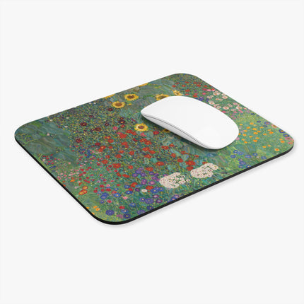 Farm Garden with Sunflowers by Gustav Klimt Mouse Pad (Rectangle)