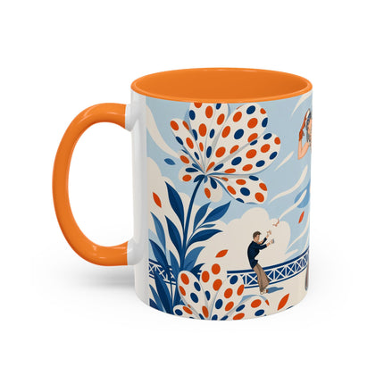 🌼🧡 The Polka Dot Wind Dancer Colorful Mug – Art Deco Fashion Whimsy