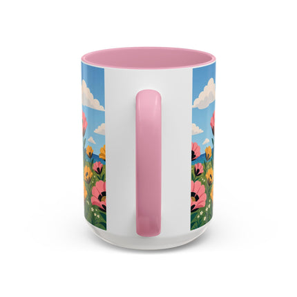 🌸⛵ The Seaside Blossom Promenade Colorful Mug – Art Deco Coastal Elegance