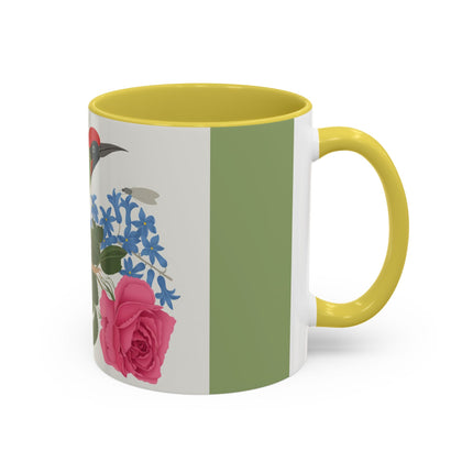 Woodpecker & Rose Colorful Mugs – Vibrant Spring & Bold Beauty