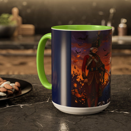 🎃💙 The Pumpkin Lantern Courtship Colorful Mug – Romantic Halloween Elegance