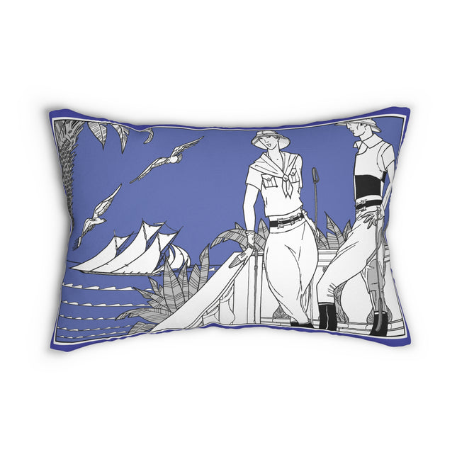 Coastal Elegance Spun Polyester Lumbar Pillow
