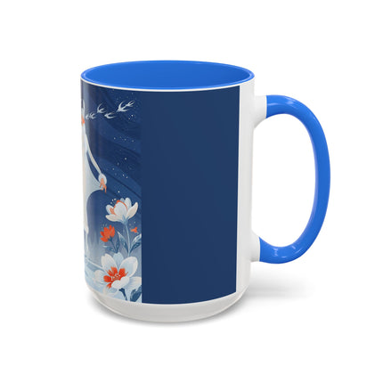 ❄️⛸️ The Winter Skater’s Flight Colorful Mug – Art Deco Floral Fantasy