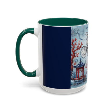 Lionfish & Lantern Colorful Mug – Mystical Ocean & Asian Harmony