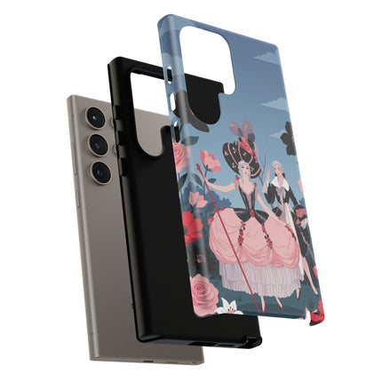 🌹🎭 The Rose Masquerade Promenade Phone Case – Art Deco Floral Elegance