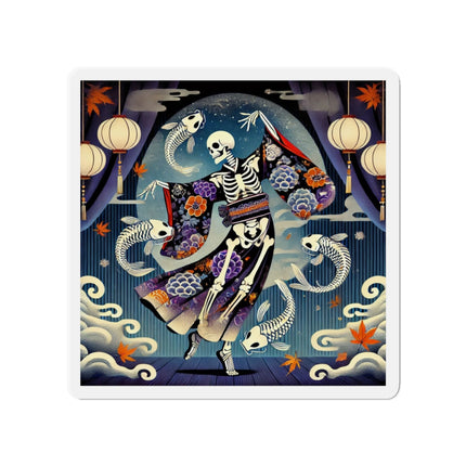 Skeleton Kabuki Performer Die-Cut Magnets (5 Sizes)