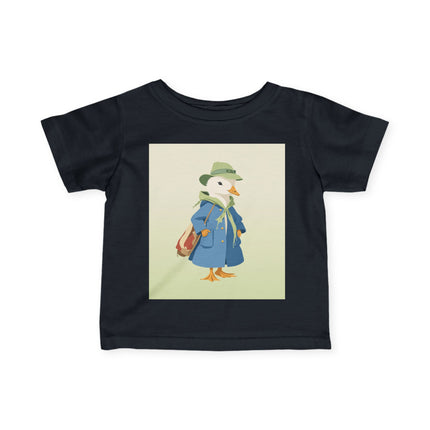 🦆🎒 The Little Woodland Duck Explorer Infant Fine Jersey Tee – Whimsical Storybook Adventure