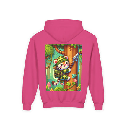 Stealthy Stripes Youth Hooded Sweatshirt – Adventure, Courage & Jungle Spirit