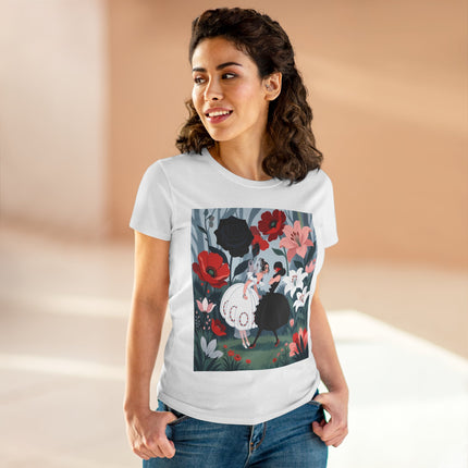 🌹🖤 The Midnight Rose Garden Cotton Tee – Art Deco Floral Fashion