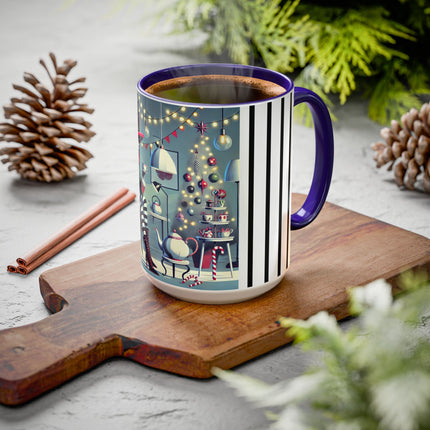 Whimsical Christmas Tea Party Colorful Mugs (11oz, 15oz)