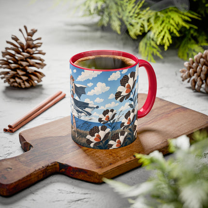 🌊🌼 The Windswept Seaside Promenade Colorful Mug – Art Deco Coastal Elegance