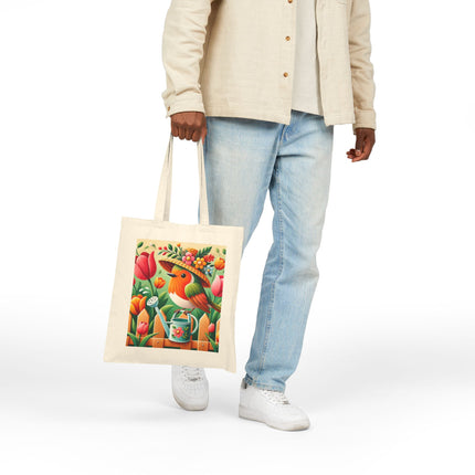 The Little Garden Tender Cotton Canvas Tote Bag – Sunshine, Care & Storybook Charm