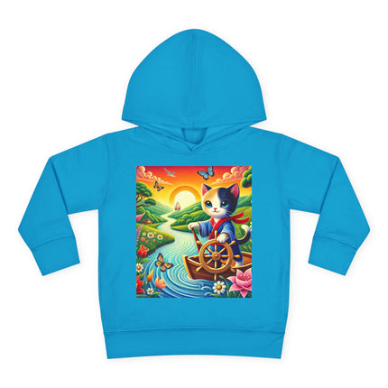 Sailor Kitten’s River Adventure Toddler Pullover Fleece Hoodie