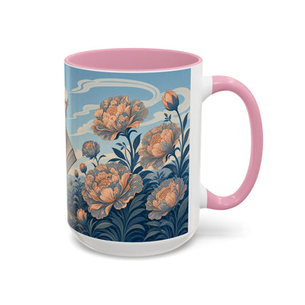 ☔🌸 The Grand Floral Journey Colorful Mug – Art Deco Travel Elegance