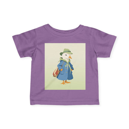 🦆🎒 The Little Woodland Duck Explorer Infant Fine Jersey Tee – Whimsical Storybook Adventure