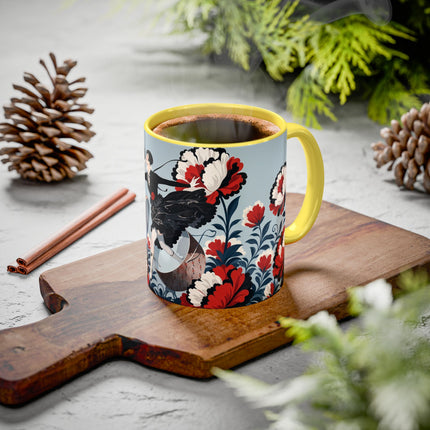 ❤️🌺 The Scarlet Blossom Dancer Colorful Mug – Art Deco Fashion Whimsy
