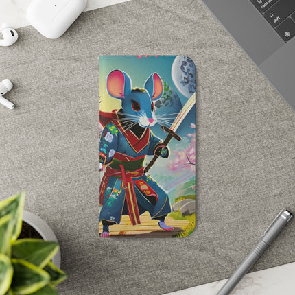 🐀⚔️ Cyber Samurai Rat Flip Case – Neon Discipline & Futuristic Skill