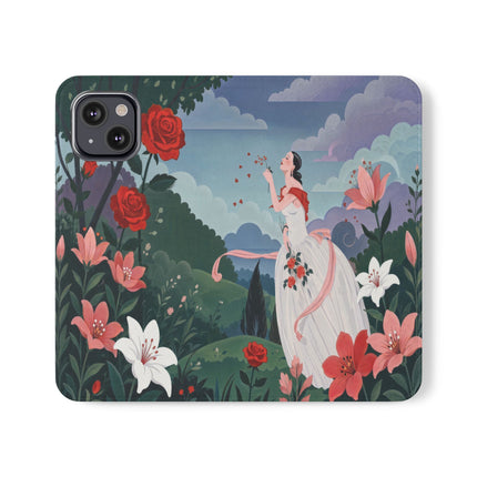 🌹💌 The Garden Of Blown Kisses Flip Case – Art Deco Floral Romance