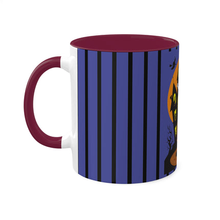 Halloween Night at the Haunted House Colorful Mugs, 11oz