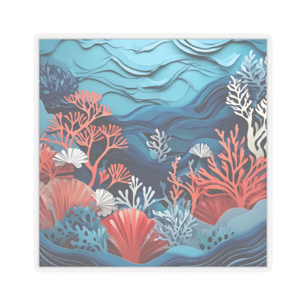 Enchanting Underwater Scene Kiss-Cut Stickers (4 Sizes)
