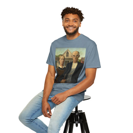 American Gothic by Grant Wood Unisex Garment-Dyed T-shirt