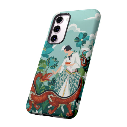 🐉🌿 The Dragon Keeper Phone Case – Art Deco Floral Fantasy