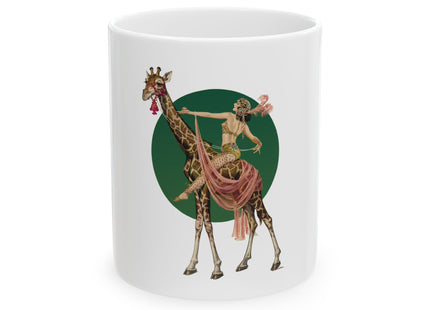 Circus Giraffe Rider by Frank Xavier Leyendecker Ceramic Mug 11oz