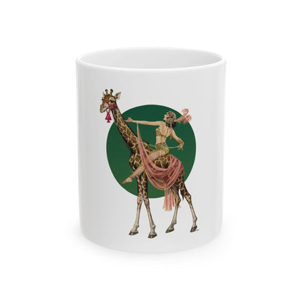 Circus Giraffe Rider by Frank Xavier Leyendecker Ceramic Mug 11oz