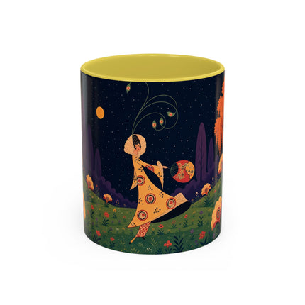 🌙🌼 The Moonlit Floral Dancer Colorful Mug – Art Deco Garden Fantasy