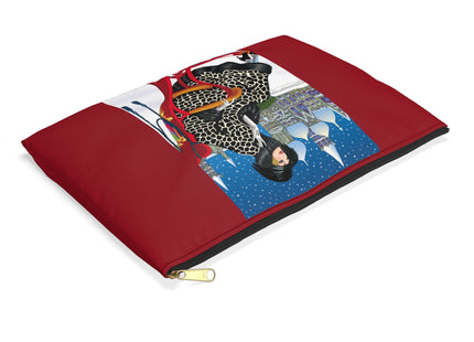 Elegant Winter Woman in Sleigh Accessory Pouch