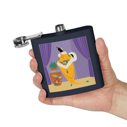 Golden Robe Flask – Elegant Drama & Timeless Sophistication