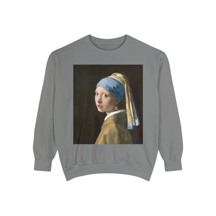 Girl with a Pearl Earring by Johannes Vermeer Unisex Garment-Dyed Sweatshirt